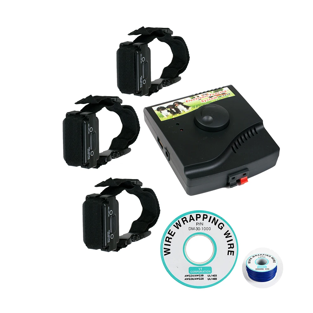 In-Ground 227B Dog Electric Fence Wireless Shock Collar Receiver Hidden System With 3 Collars