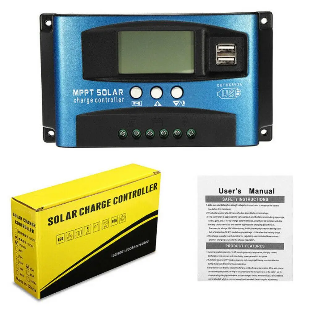 1 Pcs 40A/60A/100A MPPT Solar Panel Regulator Charge Controller 12V/24V Auto Focus Tracking AU