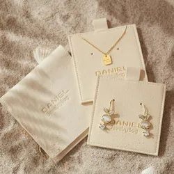 50 sets Custom Jewelry packaging with personalized logo and pouches with insert cards, necklace insert earrings display pads