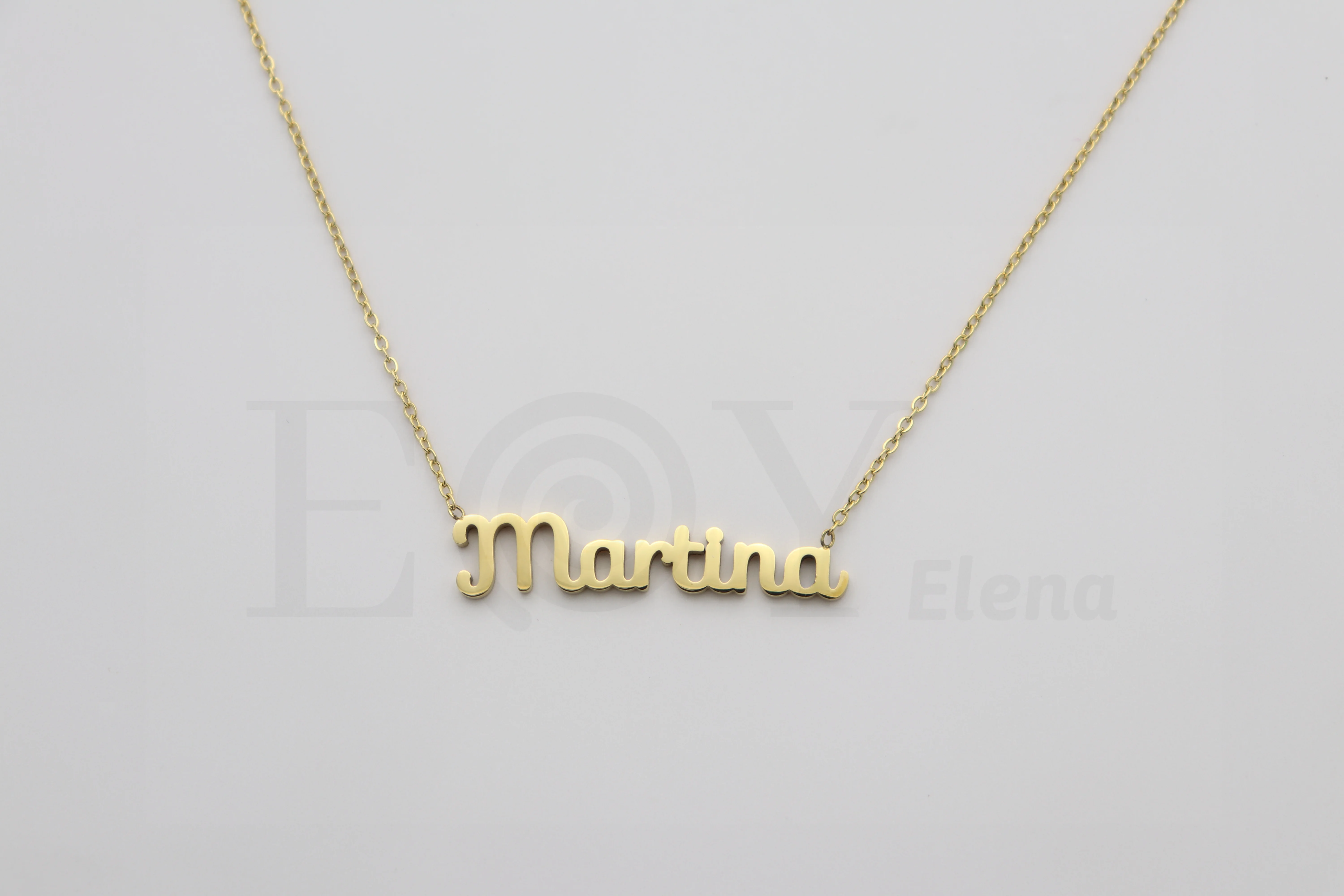 Collar De Acero Inox Con Nombre De Martina Color Dorado Alta Calidad Envió Desde España