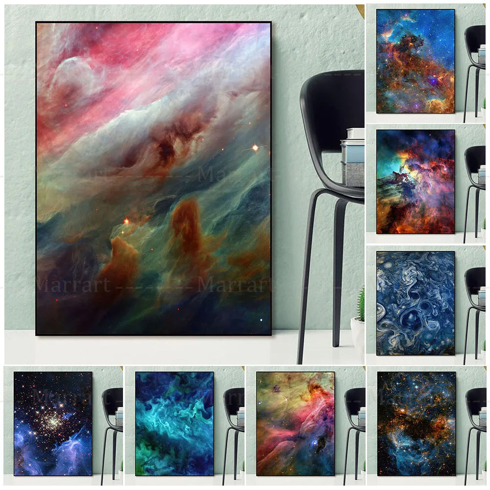 Art Of Nature Orion And North America Nebula Abstract Wall Art Print Home Decor Galaxy Storm Star Cluster Poster Prints Unframed