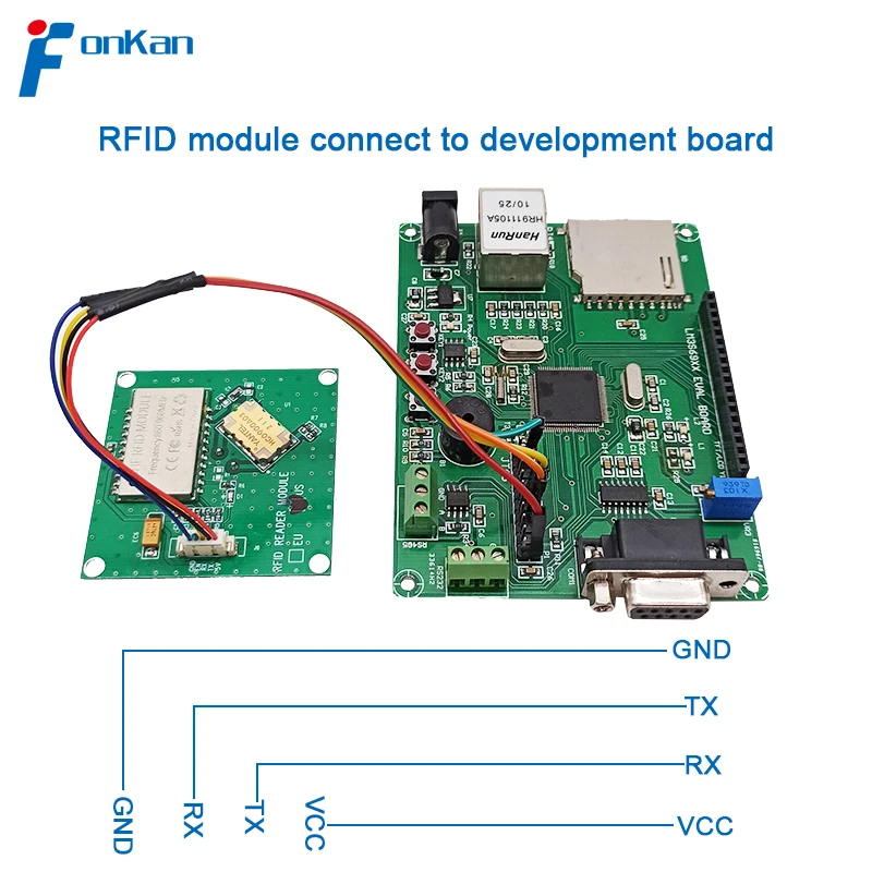 Fonkan UHF RFID Leitor de Cartão de Controle de Acesso Antena Módulo Integrado UHF RFID Leitor Módulo Compatível Raspberry PI Arduino