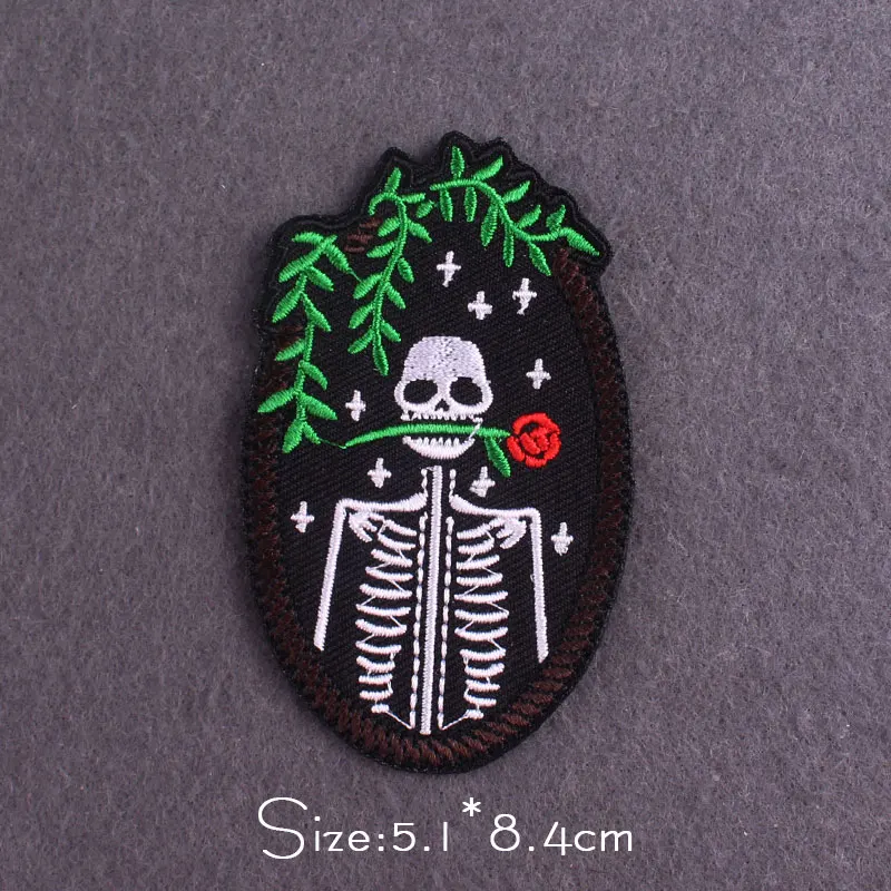 Punk-Aufnäher für Kleidung, thermoadhäsive Aufnäher, DIY-Totenkopf-Stickerei-Aufnäher, zum Aufbügeln auf Kleidung, Aufkleber, DIY-Applikation – Detail 11