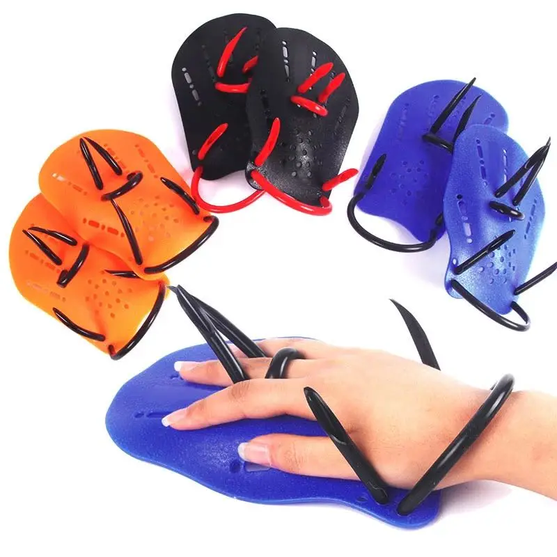 Swim Training Paddle Professional Silicone Webbed Diving Gloves Adjustable Hand Pad Fins For Adults Kids Practice Correction