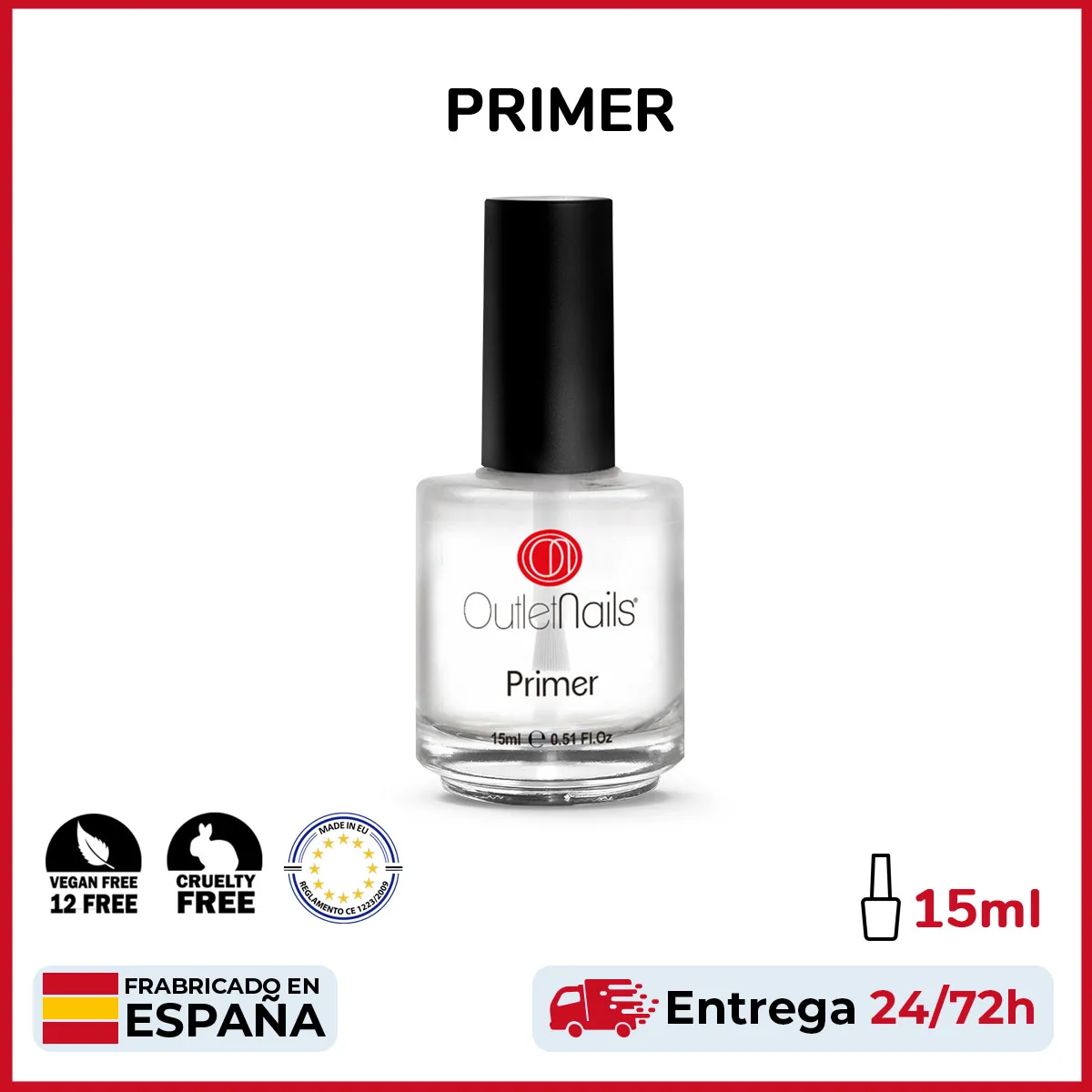 Primer 15ml |sin ácidos | Ideal para uñas esculpidas | uñas de gel - acrílico - esmaltes semipermanentes