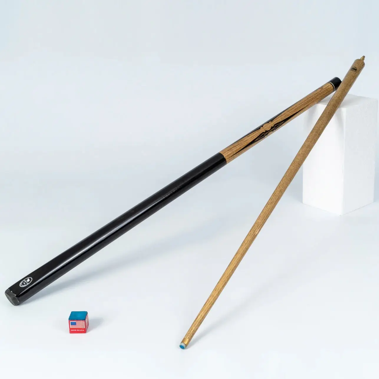 RIVALDO Snooker Ash Tree 1/2 Split Cue 145-150 CM Metal Screw Wooden Black