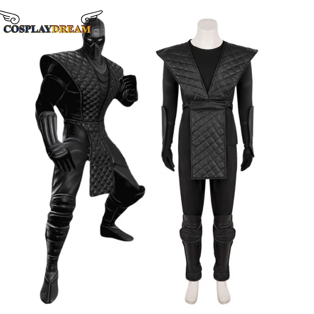 Cosplaydream Game Mortal Kombat Noob Saibot Cosplay Costume, Imbibé de Couvre-Visage, Shotokan Ninja Fighter Costume, Uniforme Noir