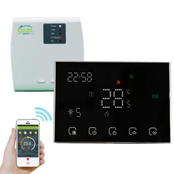 Qiumi RF Smart WiFi Wireless Thermostat Smart Temperature Control System for Floor Heating Electric Work with Alexa Google Home