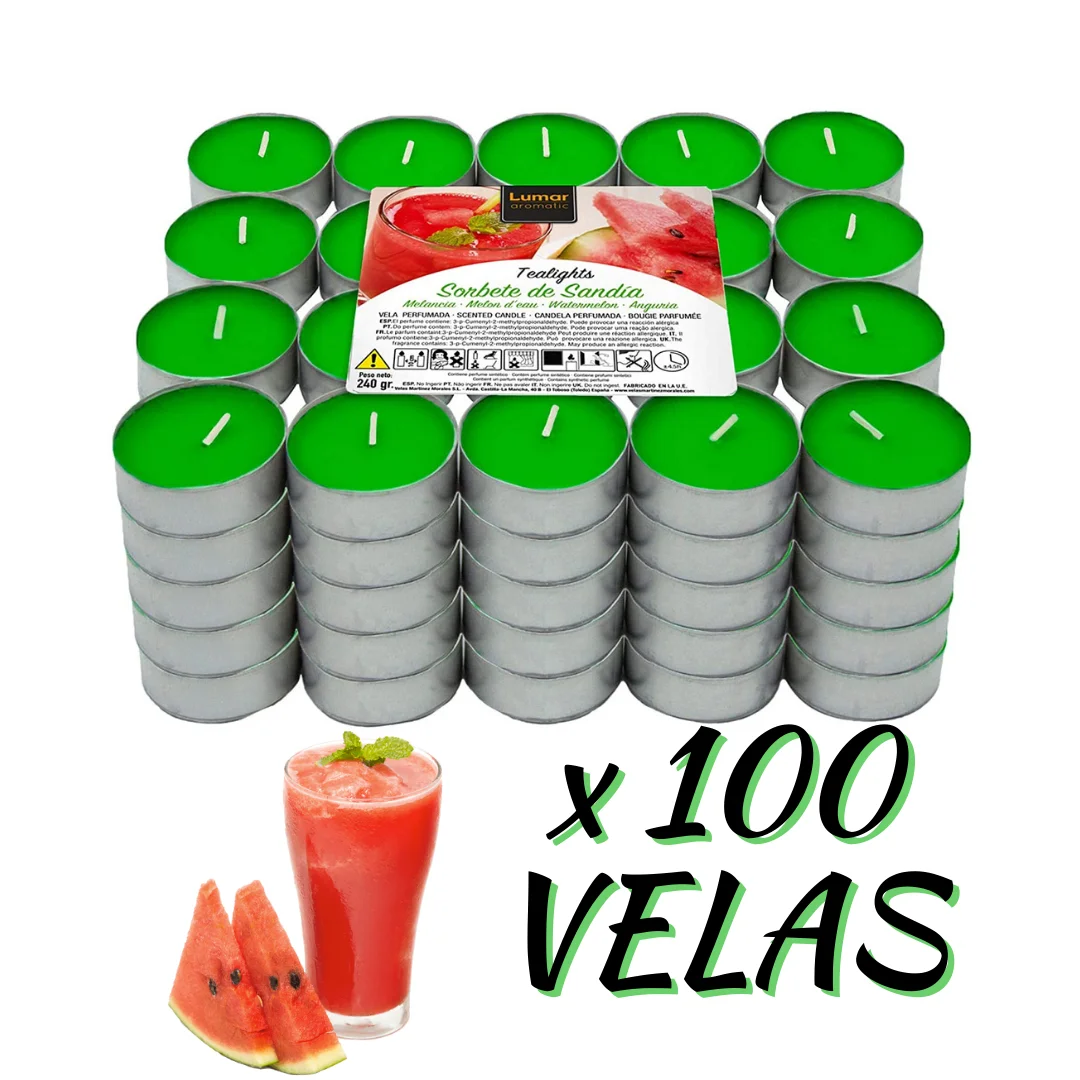 Krown - Pack 60/100 Tealights Scented Candles Lasting Approximately 4.5 Hours, Cheap Aromatic Tea Lights Lowcost, Vanilla, Cinnamon, Coconut, Floral, Strawberry, Tropical Fruit, Red Forest Fruits, Lavender, Watermelon