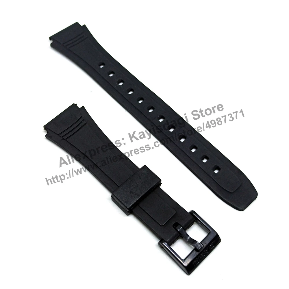 18mm Black Rubber Watch Band / Strap Compatible for Casio DB-36-1AV , DB-36-9AV - ( DB36 )