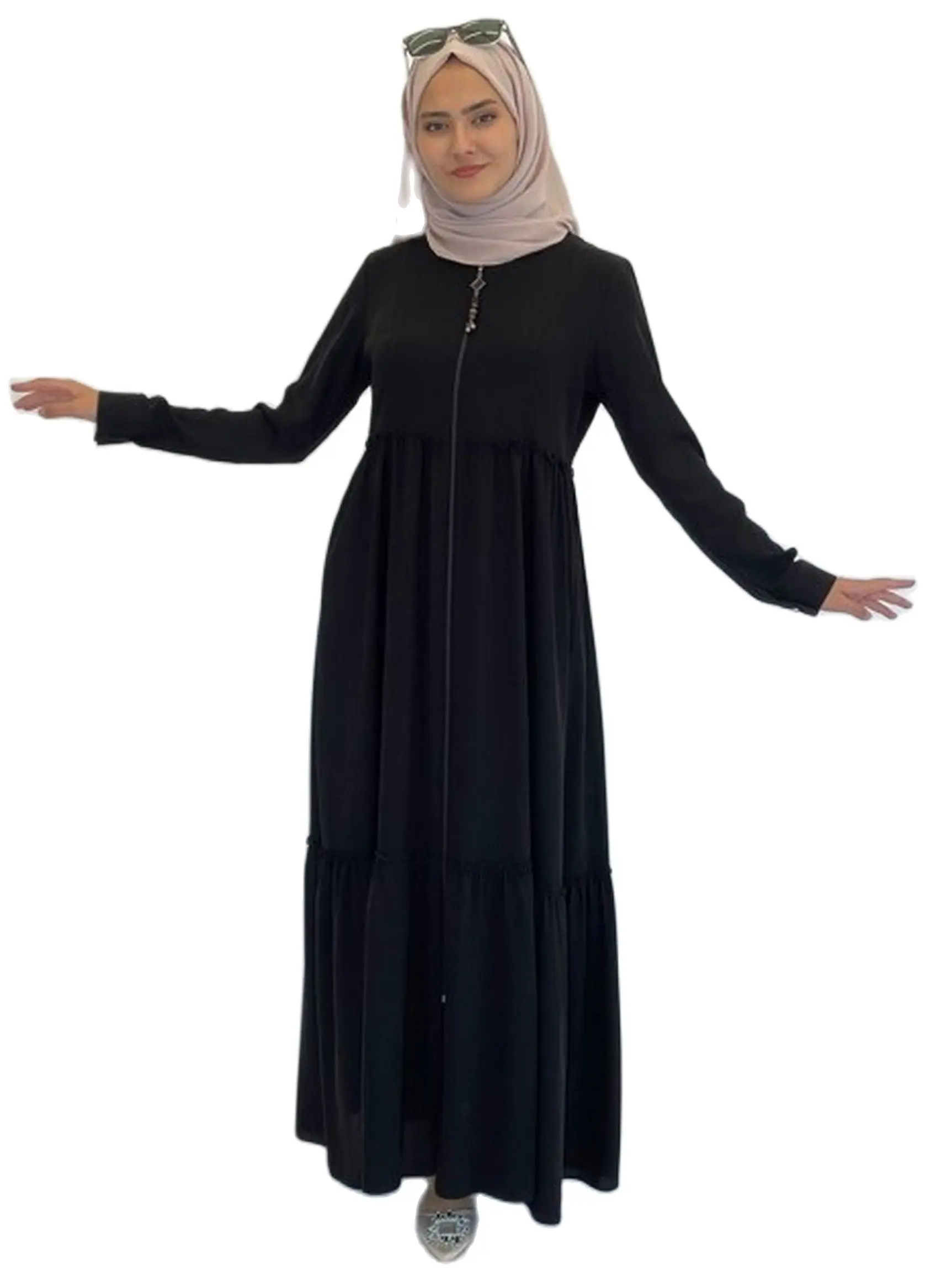 Turkish Abaya Soft crepe fabric long sleeve 145 CM 2021 summer season muslim women hijab dress