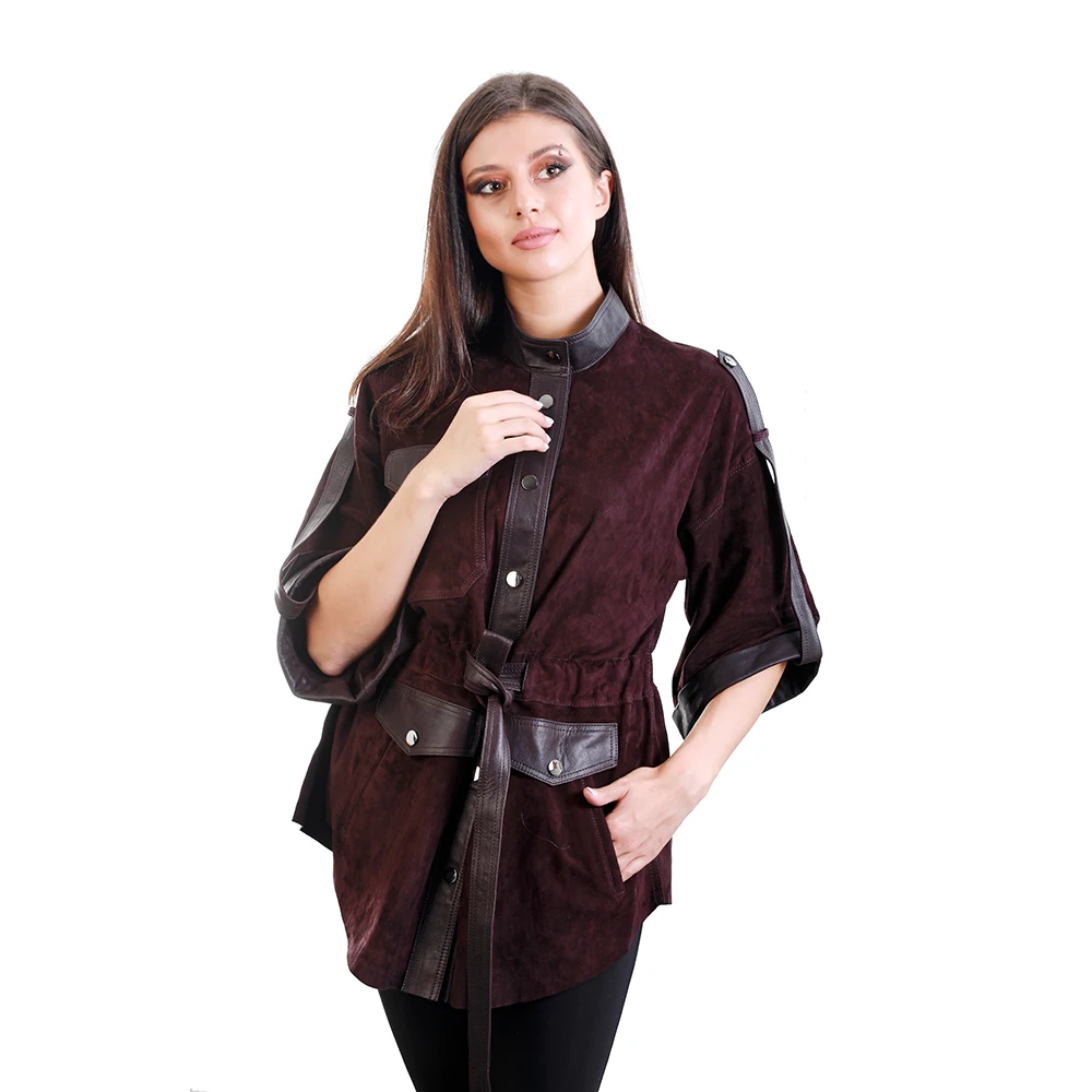 Zoramotti – veste en cuir véritable, cuir d'agneau classique de qualité, cuir naturel, garde au chaud