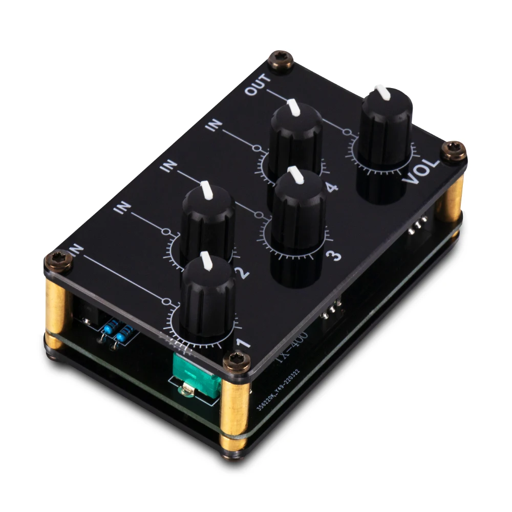 Mini 4 Kanal Stereo Linie Mixer 4in1out für Live Studio Aufnahme Tragbare Passive Analog Audio Sound Mischpult Geräuscharm