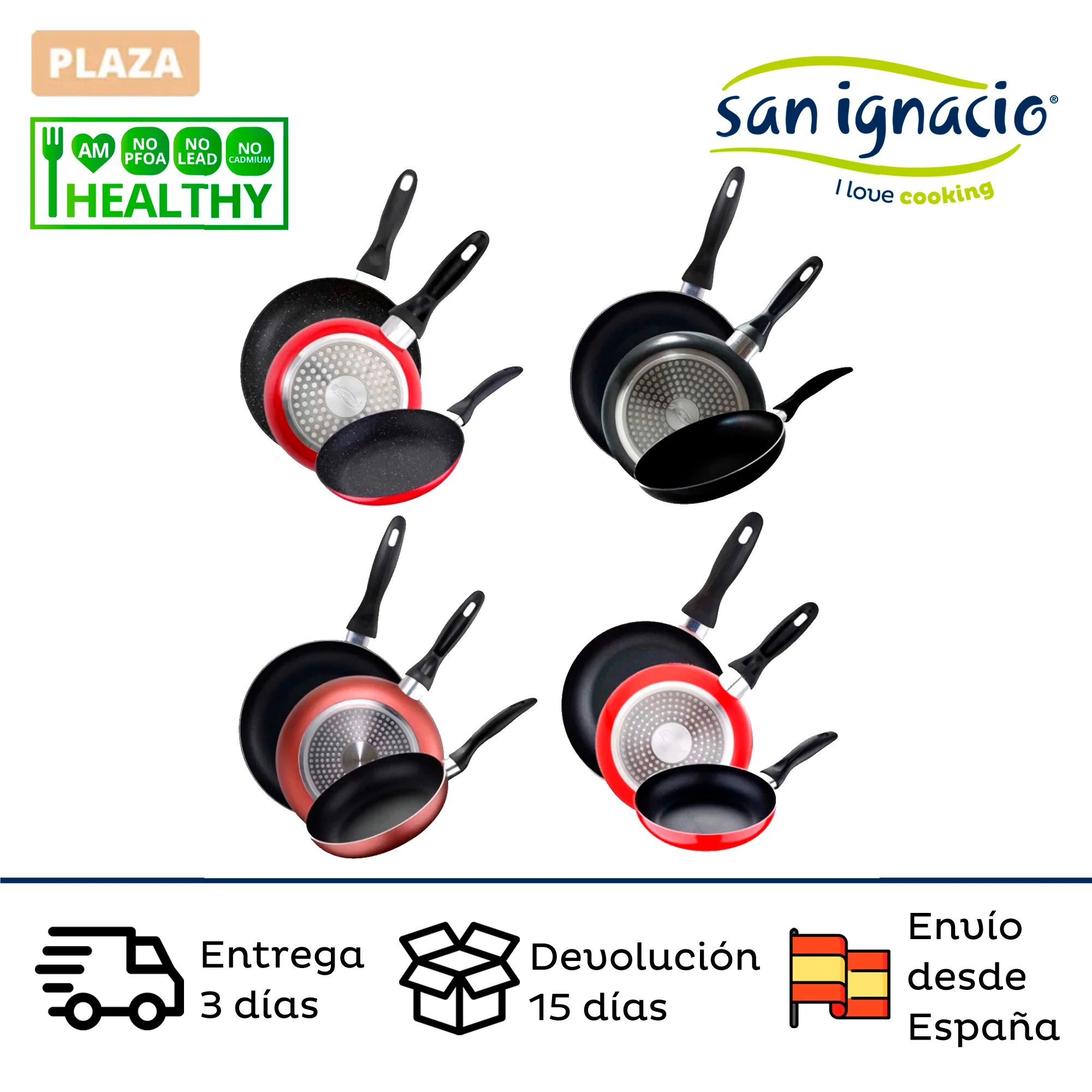 (16/20/24cm) SAN IGNACIO / RENBERG non-stick aluminum pressing pan set suitable even for induction