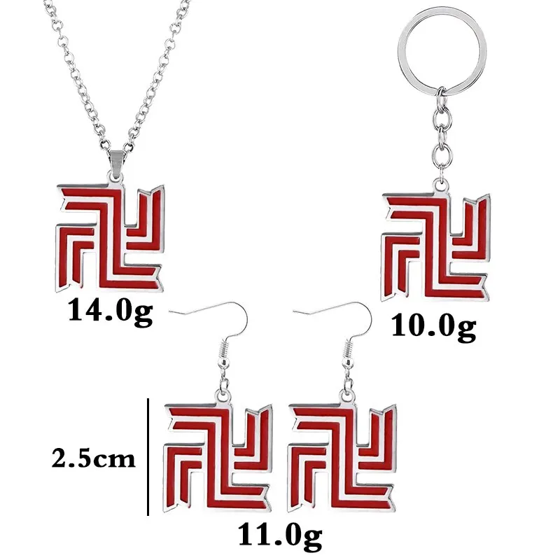 Anime Tokyo Revengers Tokyo Manji Gang Logo Necklace Red Symbol Double Sided Pendant Necklace for Women Men Fans Casual Jewelry