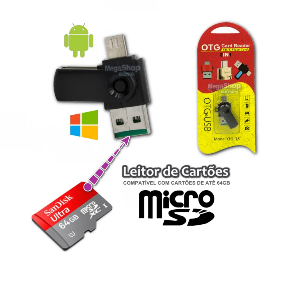 Micro SD Card Reader Otg Micro Usb Adapter Cable for Notebook and Mobile Phone