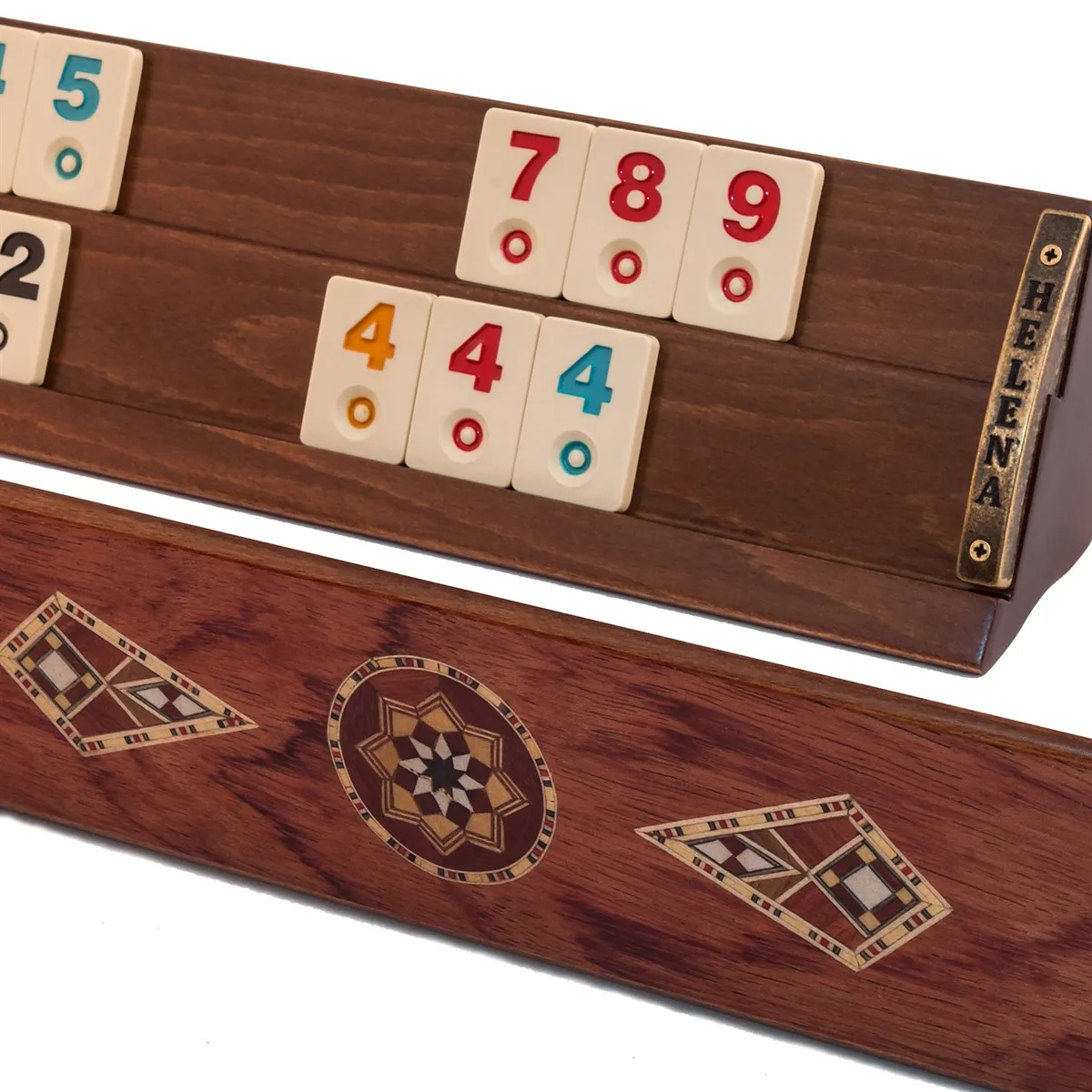 

Handmade Luxury Rummy Game Set Solid Wooden Rummykub Tiles Rummikub BoardGame Top Quality Gift Rumikub Ahsap Okey Takımı Dice