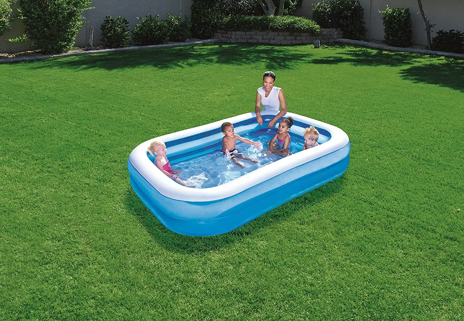 Bestway Inflatable Swimming Pool Kids Garden 211 x 132 x 46 cm