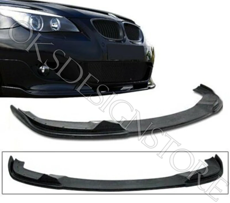 For BMW 5 Series E60 2003-2010 Hamman Style Front Bumper Lip Glossy Black Splitter Diffuser Lip Body Kit Spoiler