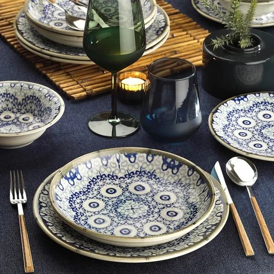 Fabulous Pattern 6 Persons Stylish Design 24 PCS Porcelain Turkish Made Dinner Serve Set. 891312