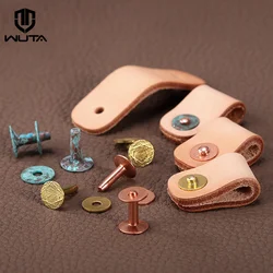 WUTA High Quality Leather Copper Rivets and Burrs,Solid Brass Rivets Studs Permanent Tack Fasteners Craft,Belts,Halters,Bridles