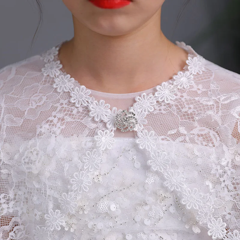 Vestido de princesa para niña, Bolero de flores para fiesta de boda, capa de encaje, accesorios de boda