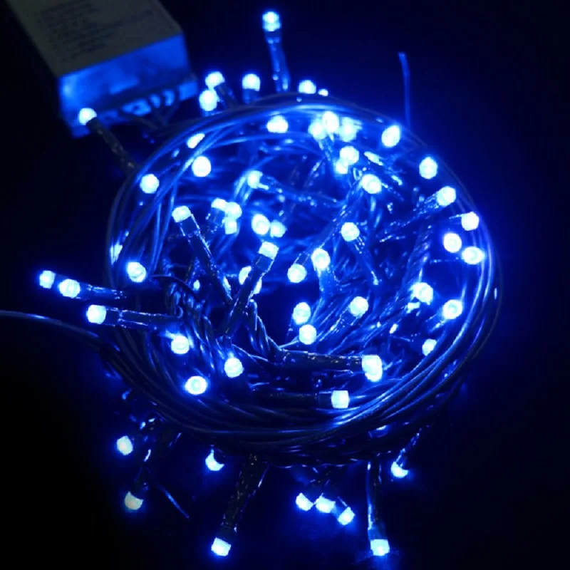 Gypsophila 10M 100 LED Christmas lights, blue light, European and American waterproof string lights IP65, Christmas decoration (2x10m) 