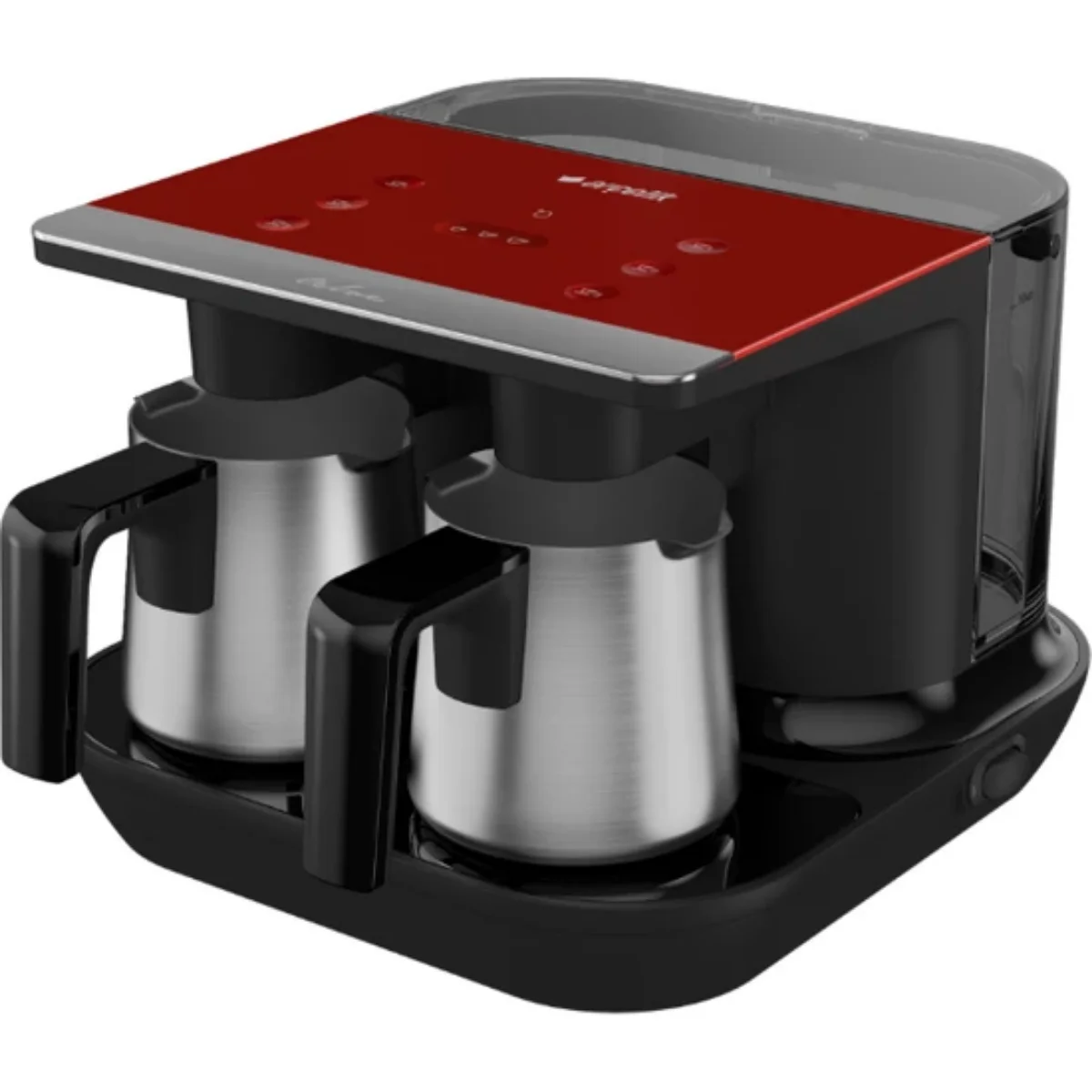 Telve Double Pot Turkish Coffee Machine, 6 (Expandable to 20) Cup Highly Sparkling Espresso Maker Electric Automatic Pot