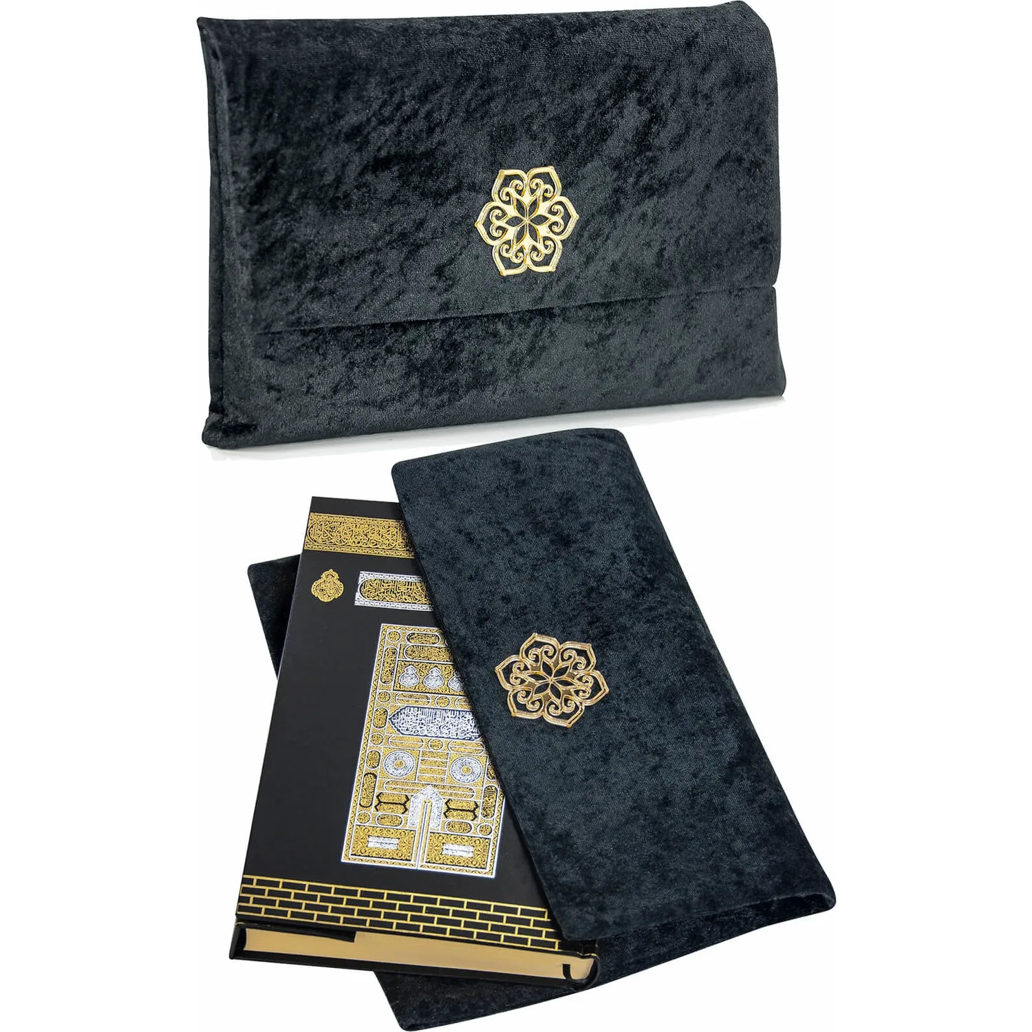 GREAT GIFT Mevlüt gift The Holy Quran - Kaaba Pattern - Plain Arabic - Velvet Pouch - Medium Size - Computer Call  FREE SHİPPİNG