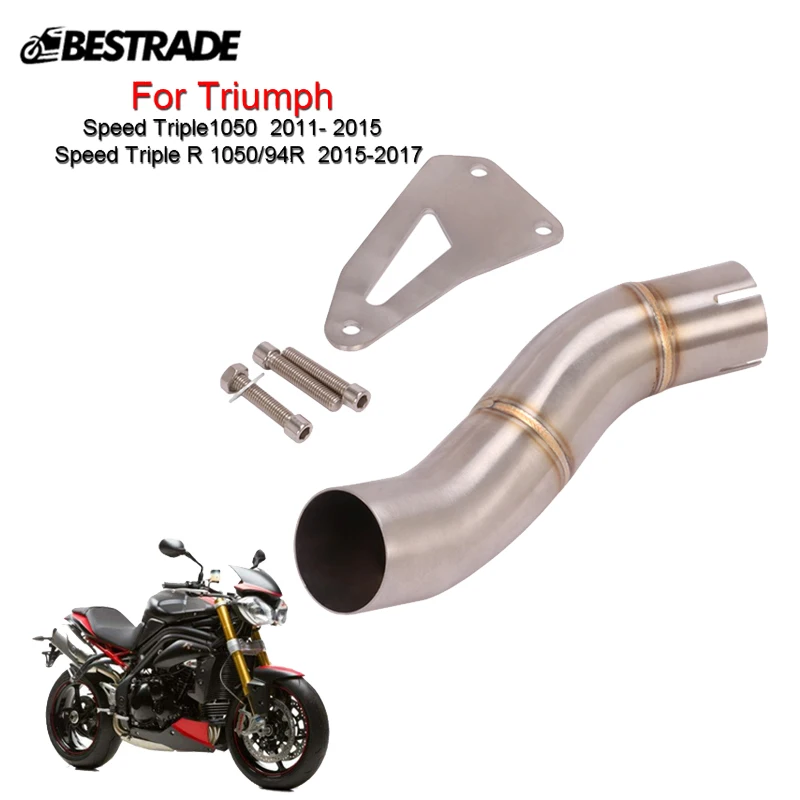 

Mid Pipe For Triumph Speed Triple 1050 /R 1050 /94R Motorcycle Exhaust Middle Link Connect Tips Stainless Steel Slip On