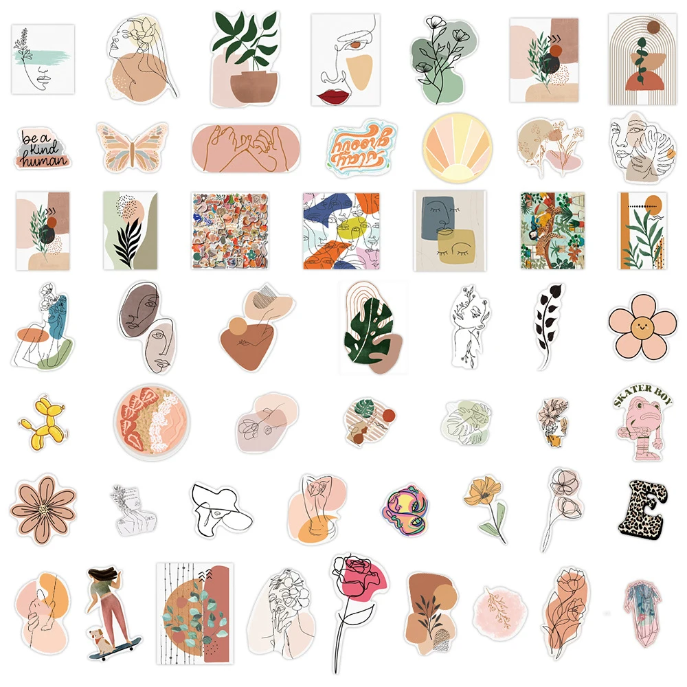 100Pcs/Lot Bohemian Stickers No-Duplicate Waterproof Vinyl Sticker Luggage Laptop Water Bottle Notebook Car Decals Kids Toys