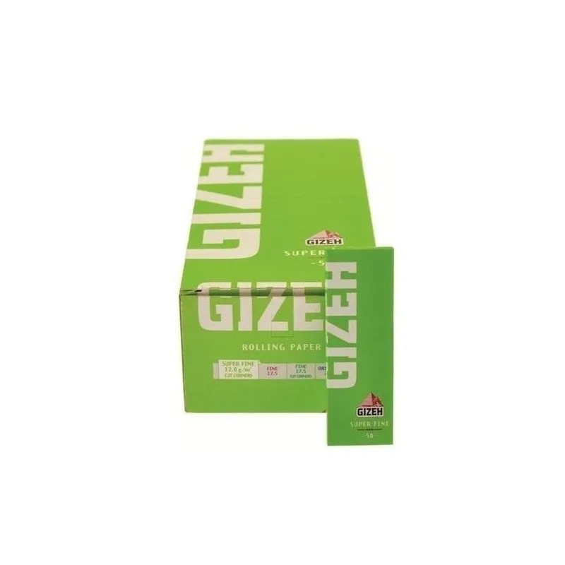 Caja de 50 libritos de Papeles de liar 2500 Cartines Gizeh Super Fine 12gr/M.- 1 box of 50 booklets Map Extra Slim Court