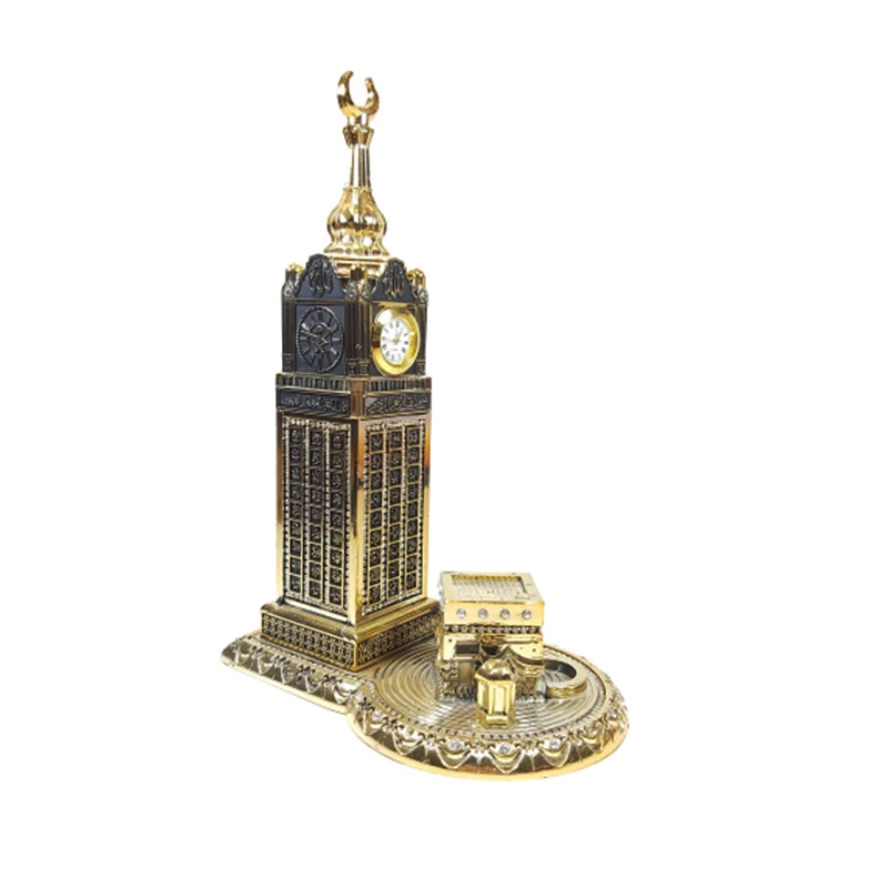 Zemzem Tower Kaaba Esma ül Hüsna Home Decor Clock  Mecca Rhinestone Islamic Art Sculpture Table Decoration Gift New Home