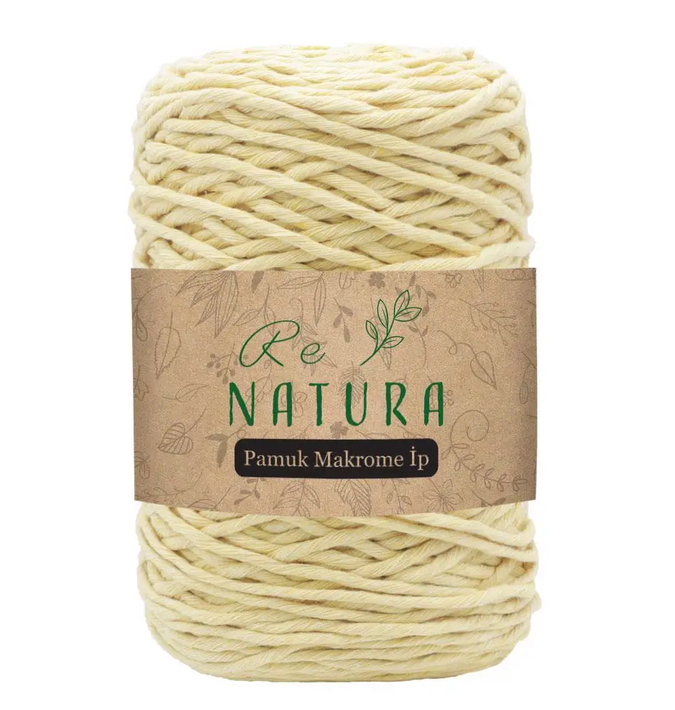 2mm Cotton Macrame Rope - Single Twist Yarn -  155 Meters - 250gr - Blanket, Booties, Pencil Box, Bag, Placemat, Basket, Pillow, Stroller, Thread,