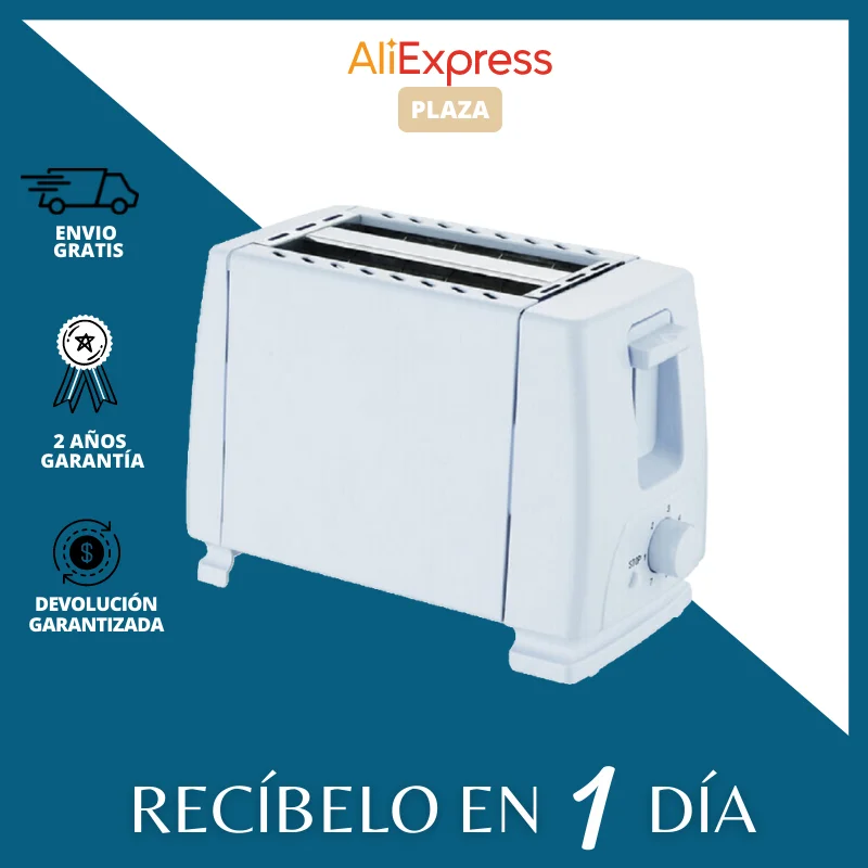 Style Tostadora de Pan Sandwichera 2 Rebanadas Botón para Parar 7 niveles de Tostado 750W Blanca Electrodomésticos de Cocina