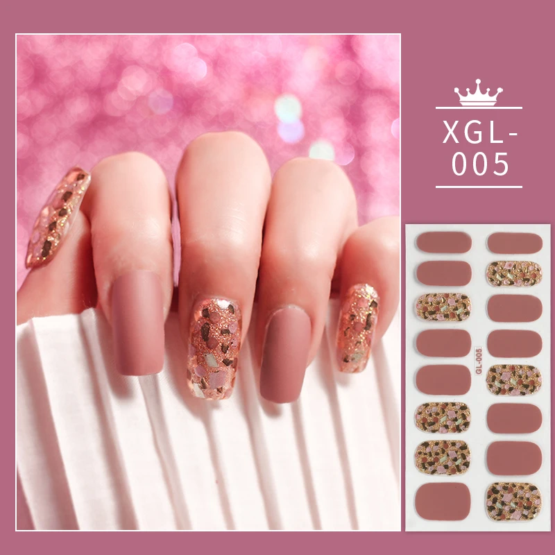 Shiny New Year Nail Sticker Self Adhesive Decor Sticker Nail Wraps Glitter Nail Polish Sticker Waterproof Christmas Nail Sticker