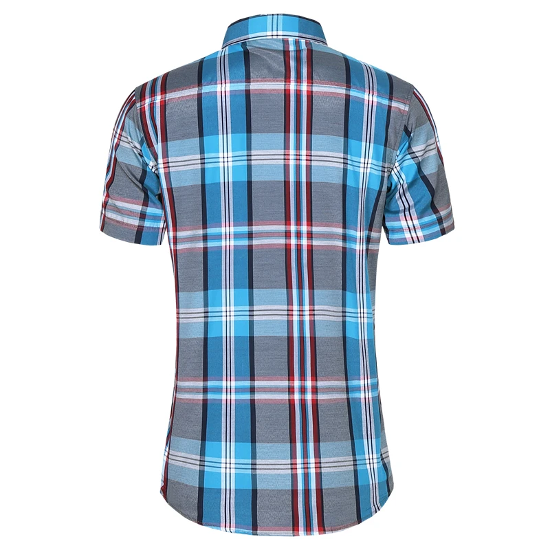 New Fashion Plaid Shirt Men Summer Casual Short Sleeve Shirts Mens Plus Size Beach Hawaiian Tops Blouse Male 5XL 6XL 7XL