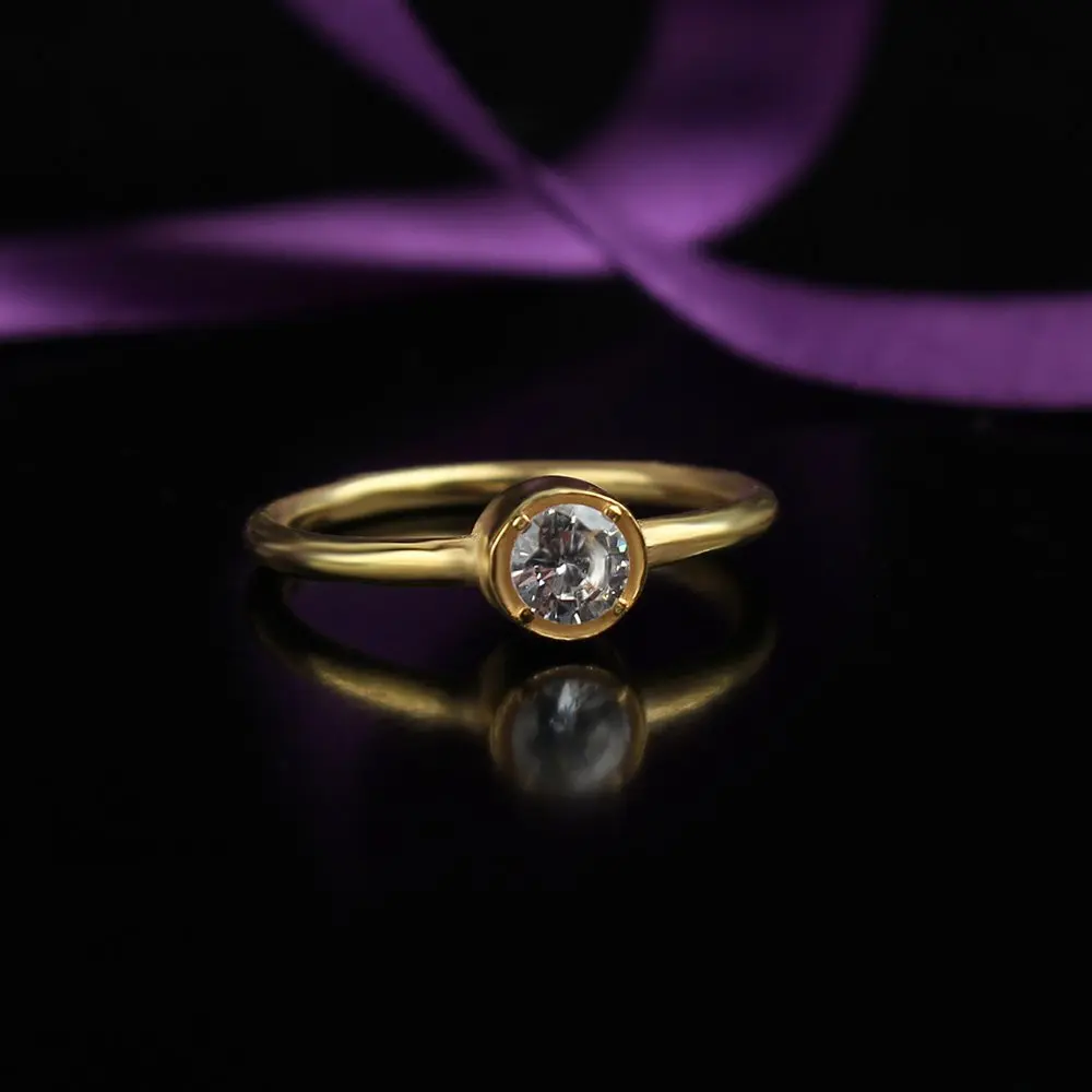 

Women zircon stone gold plated 925 sterling silver ring custom design handmade Made in Turkey