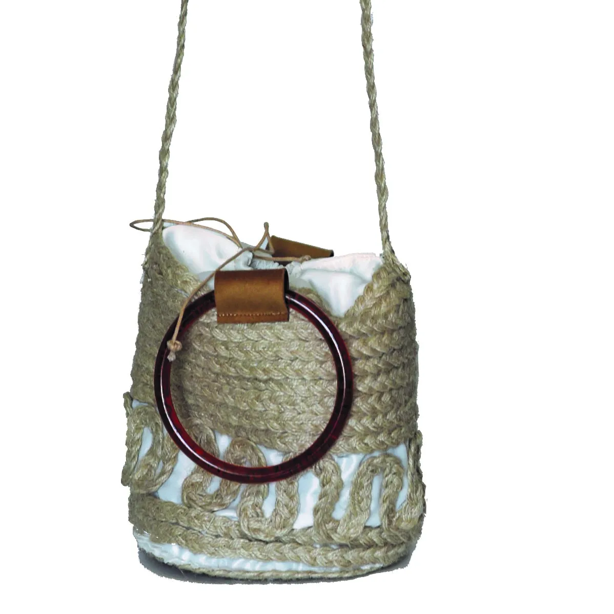 

Basket Straw Bag with Plastic Handle