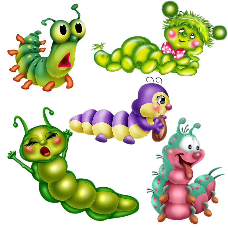 Three Ratels CX53 Cute cartoon caterpillar home decorative wall sticker