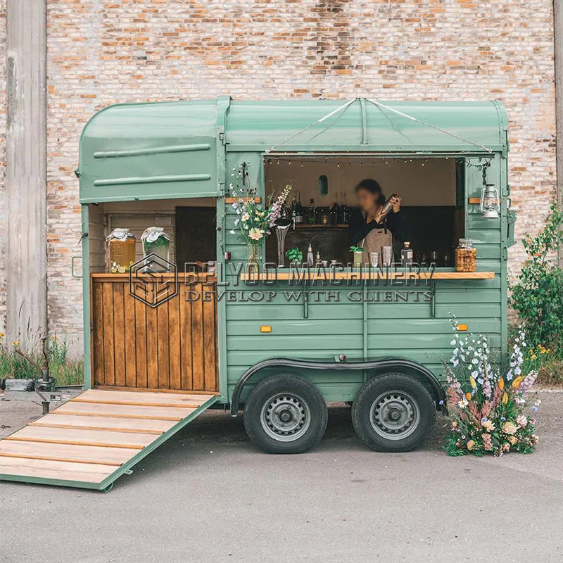 Belyoo Custom Food Truck Manufacturer Fully Equipped Mobile Kitchen Burger Taco Pizza BBQ Ice Cream Station Mini Coffee Kiosk