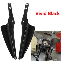 Motorcycle Vivid Black Front Fork Mount Wind Deflectors Fairing For Harley Touring Road King Street Electra Glide FLHR 1995-2021