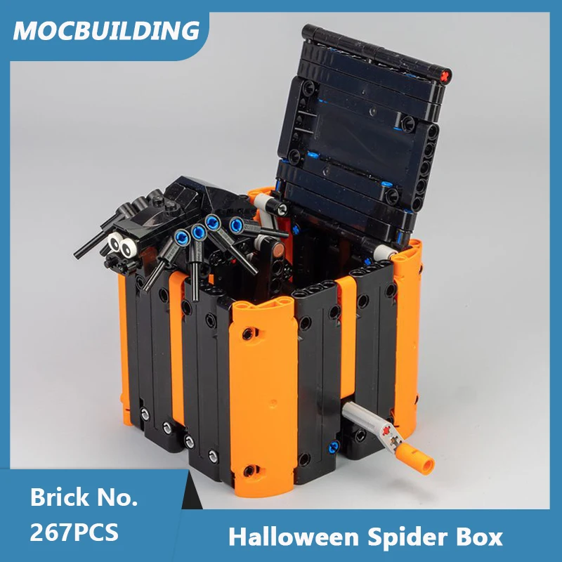 MOC Building Block Halloween Spider Box Toolbox Model DIY Assembled Bricks Creative Educational Collection Toys Gifts 267PCS