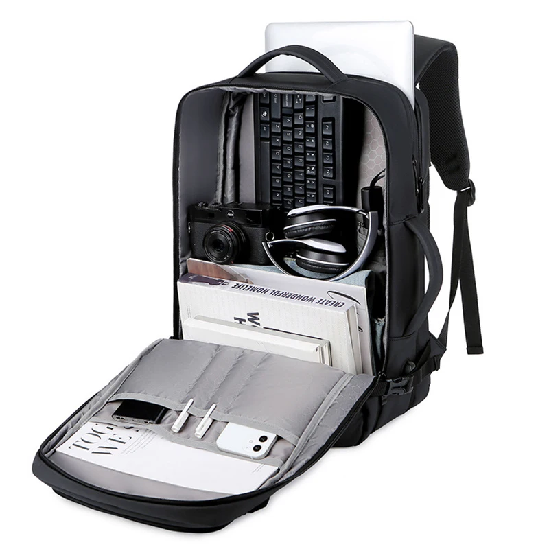 Pro Custom Logo Men Big Backpack Expandable Business Travel Laptop Shoulders Bag Teens Waterproof Back Pack Mochila 40l