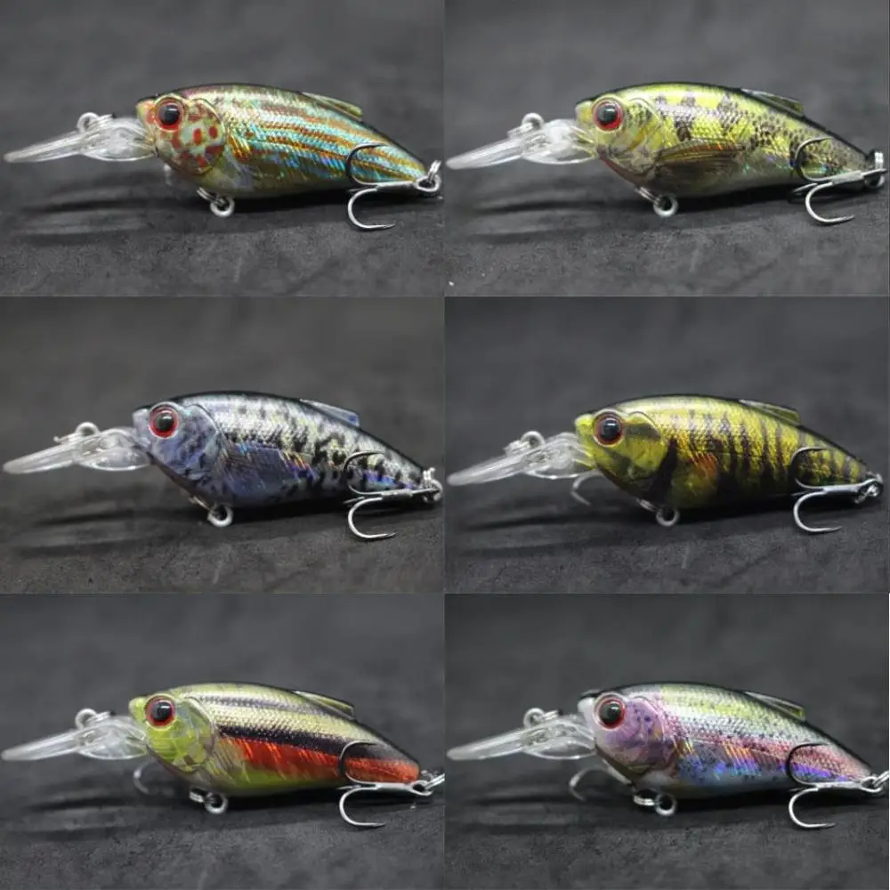 wLure Fishing Lure Crankbait 9.4g 7cm Loud Rattling Medium Diver Lifelike Painting  2 #6 Cutting Blade Treble Hook  HC647