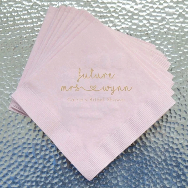 

50 Personalized Future Mrs Bridal Shower Napkins - Bridal Shower - Rehearsal Dinner - Engagement Party Napkins Wedding party