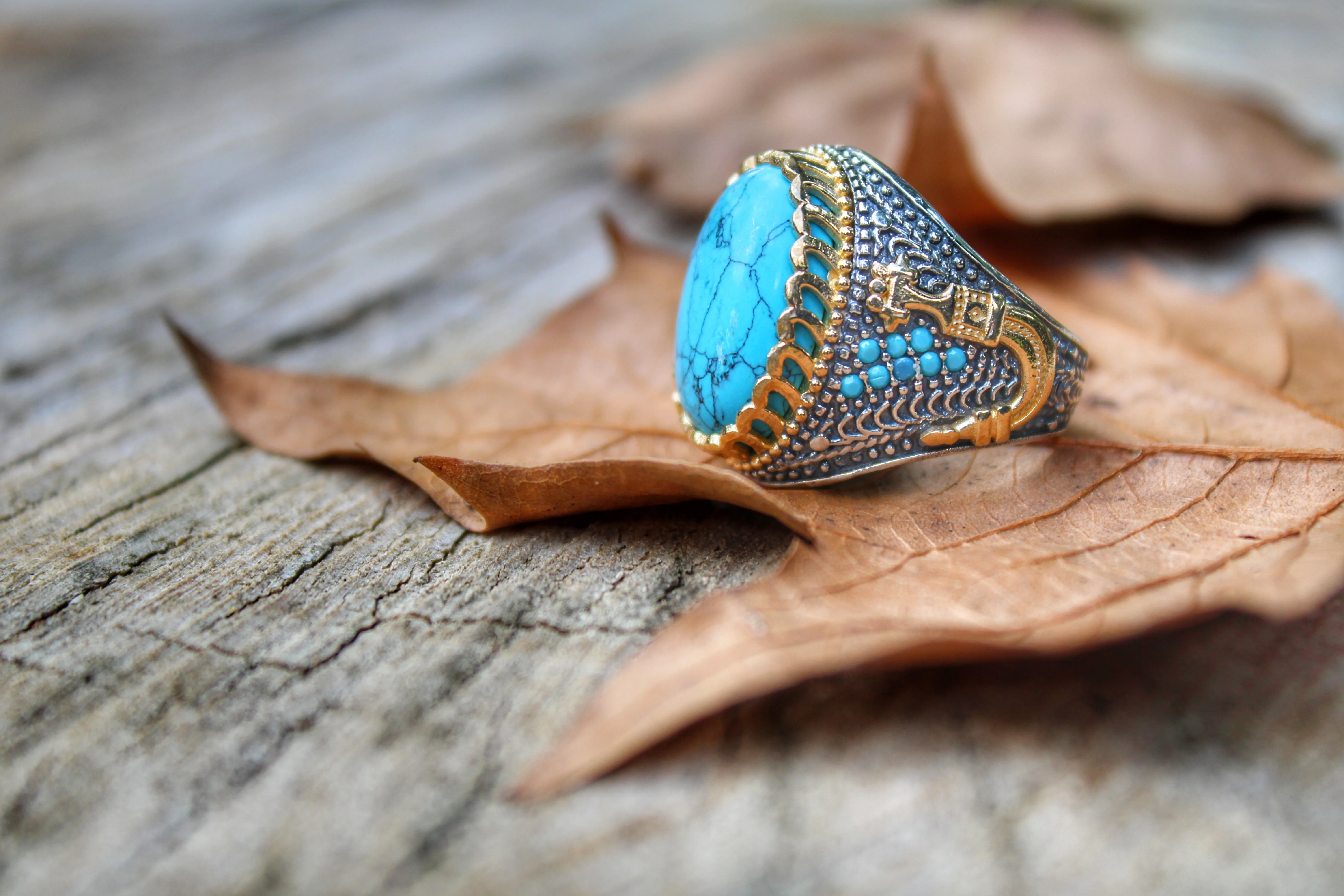 Real Pure 925 Sterling silver ring real turquoise stone hand made made in turkey luxury and trendy model vintage style new model