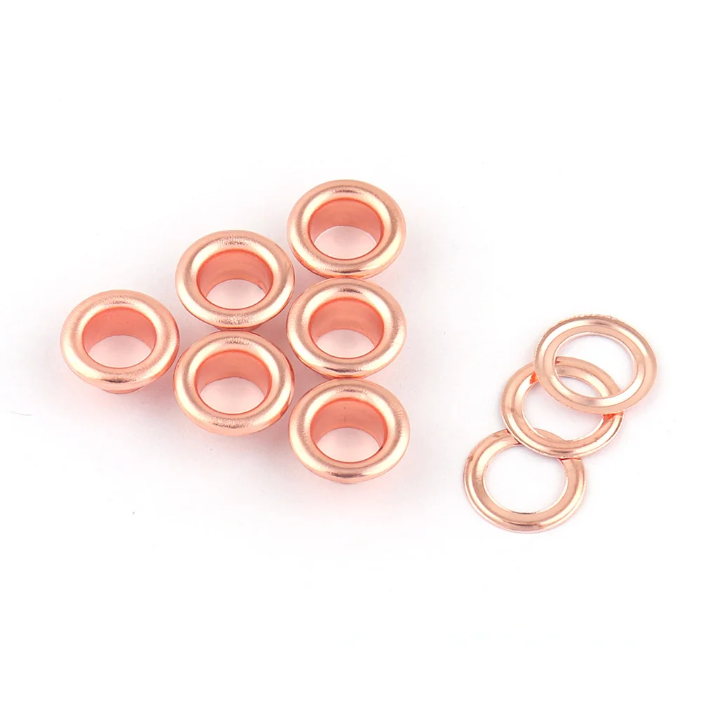 

6mm Rose Gold Metal Eyelets Grommets with Washers Brass Eyelets for Card/Canvas Clothes Leather Craft Shoes Purse Accessories