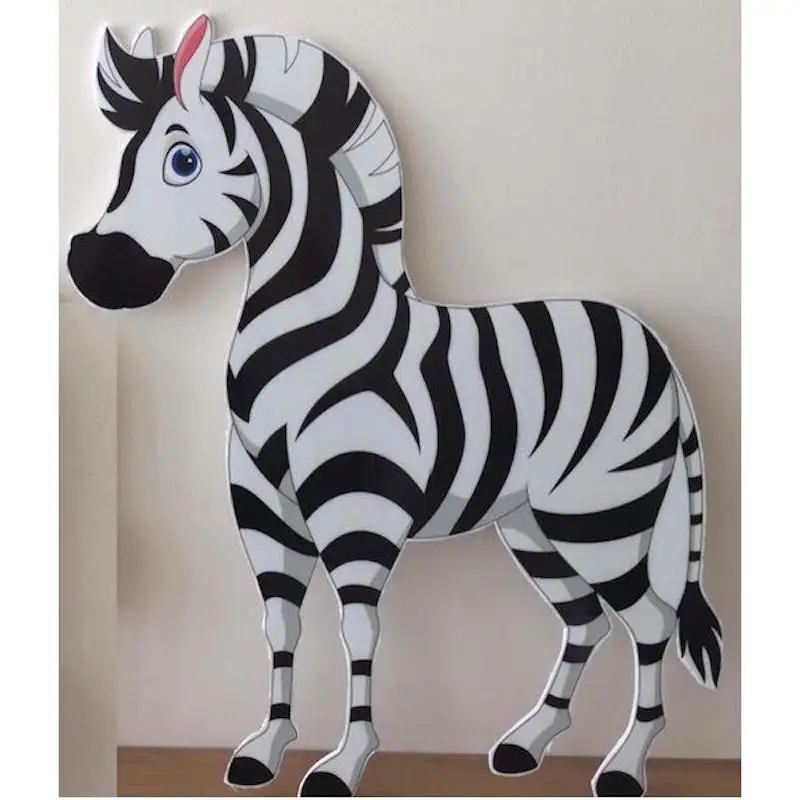 Zebra Foam-board Cutout Standee with Cardboard Stand, Birthday Party Decoration, Kids Safari Party Supplies Farm Concept Party