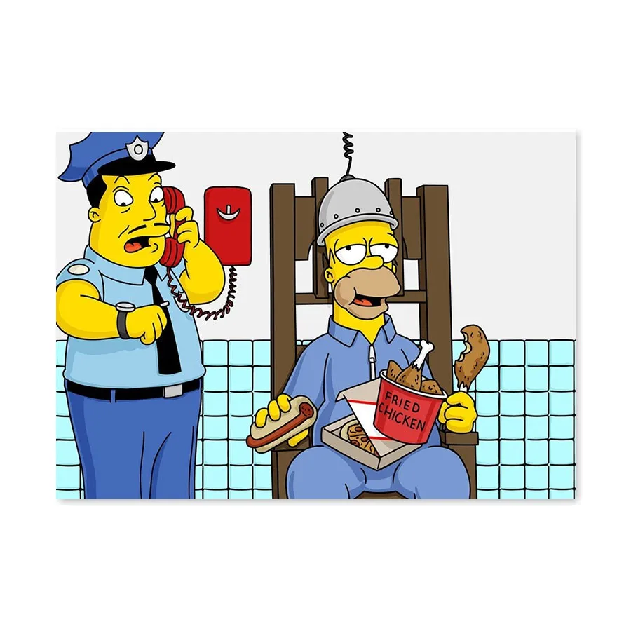 Placa Decorativa Homer na Cadeira Elétrica